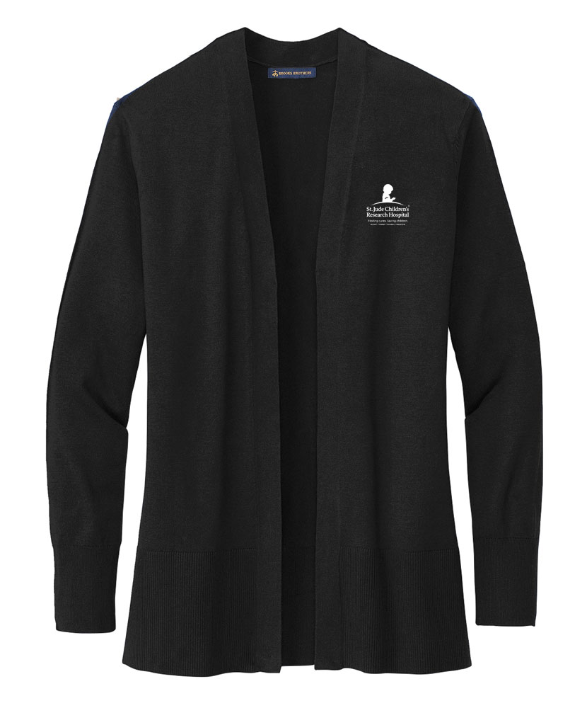 Brooks Brothers® Women’s Cotton Stretch Long Black Cardigan Sweater